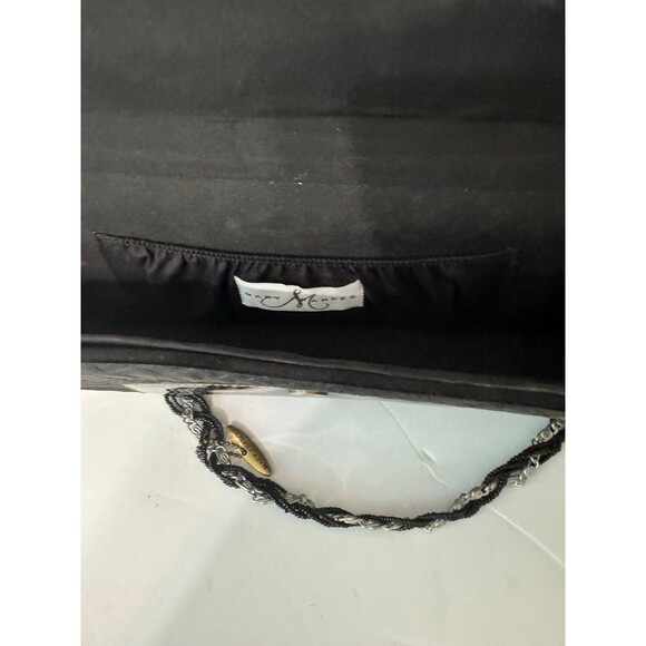 VINTAGE MARY FRANCES BLACK BUTTERFLY BEADED SHOULDER BAG - Picture 6 of 9